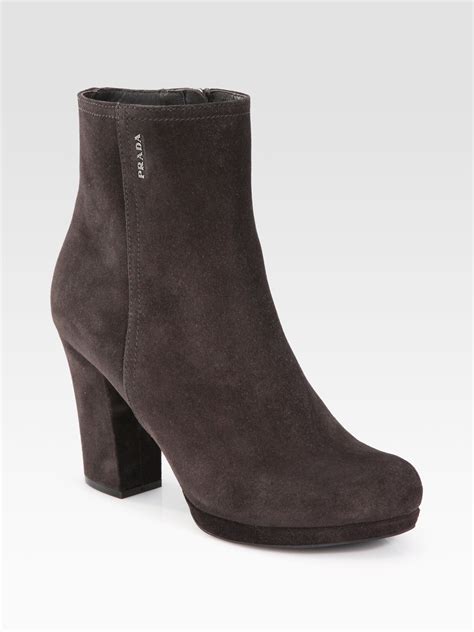 Prada suede ankle boots